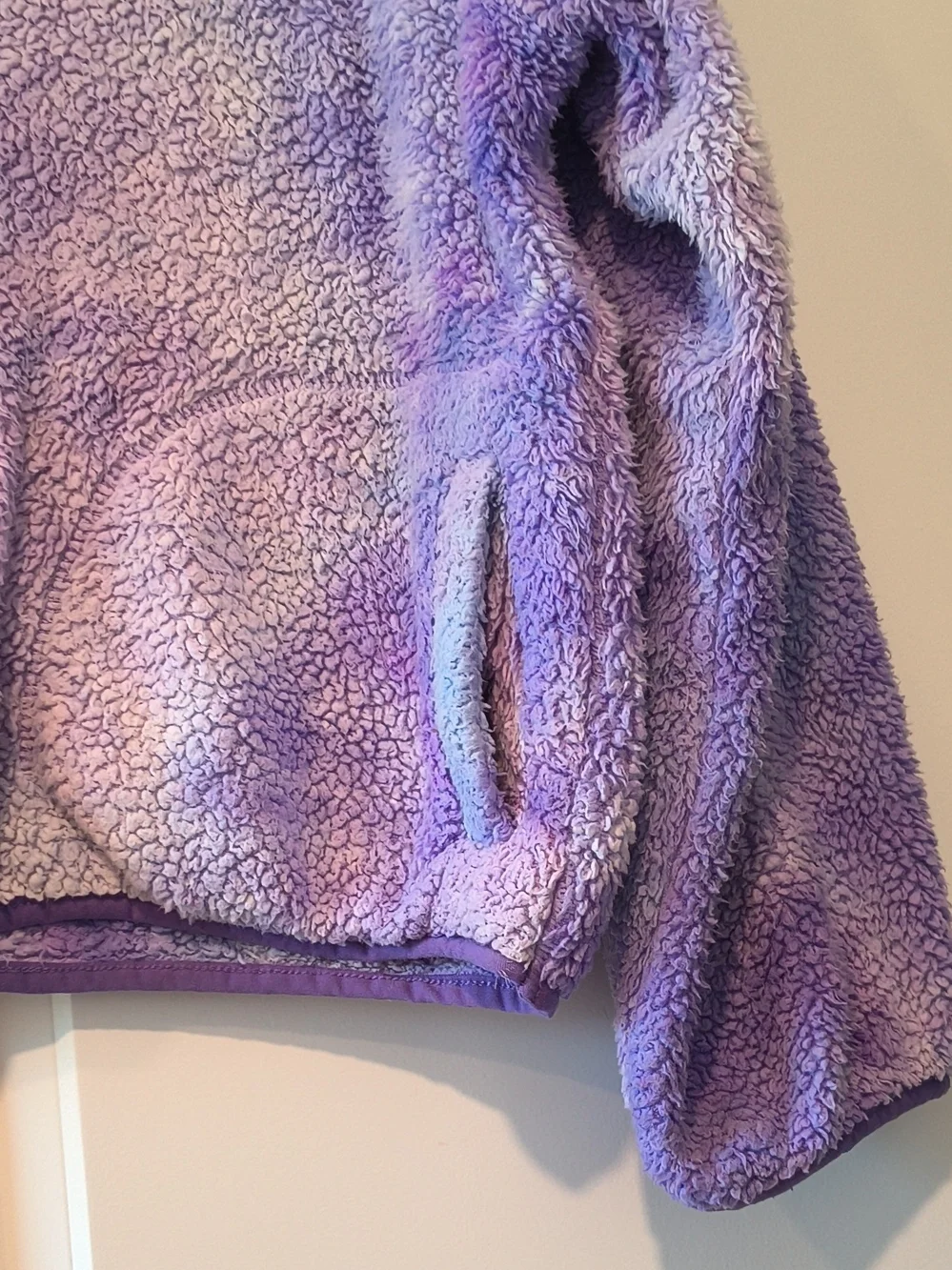 all in motion Purple Lavender Tie-Dye Sherpa Half-Zip Pullover